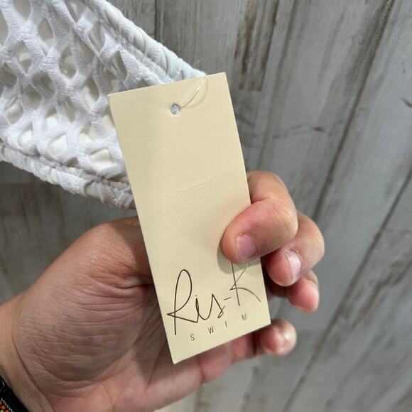 New! Ris-k Swimwear Allure Lattice Over White Bikini Top Womens Size XS - Picture 4 of 6